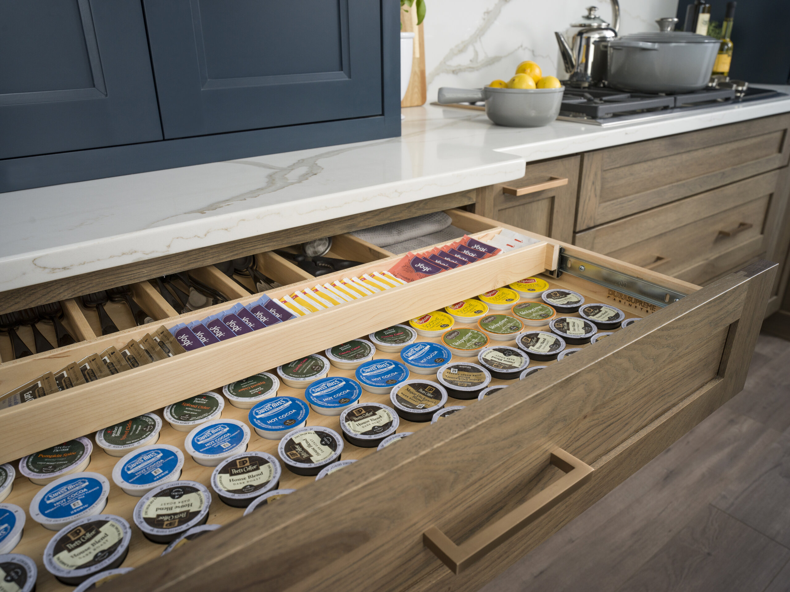 Two-Tier Drawer with Drawer K-Cup Organizer
